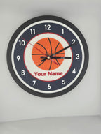 Physical production photograph of the personalized Basketball illuminated modular clock