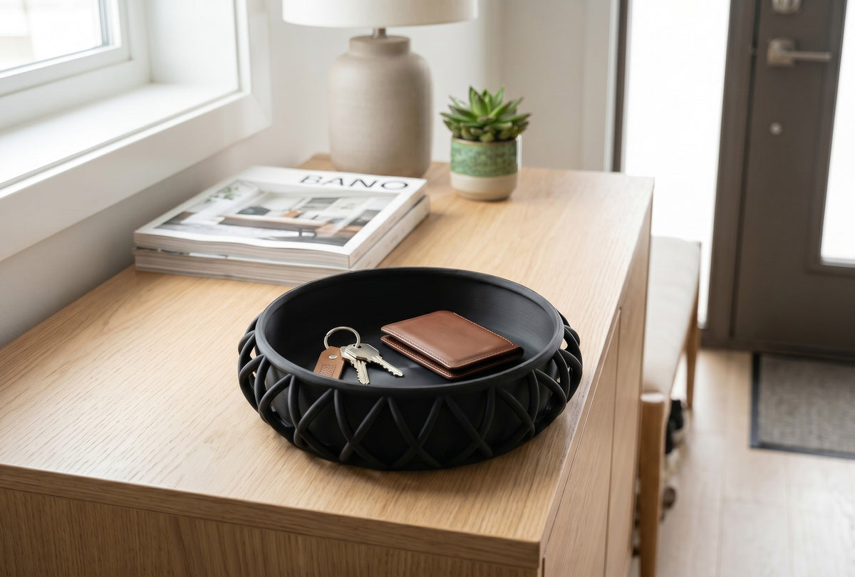Modern Basket-Style Key & Valet Tray