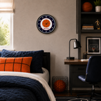 Personalized basketball Layerform modular wall clock in a coordinated youth bedroom